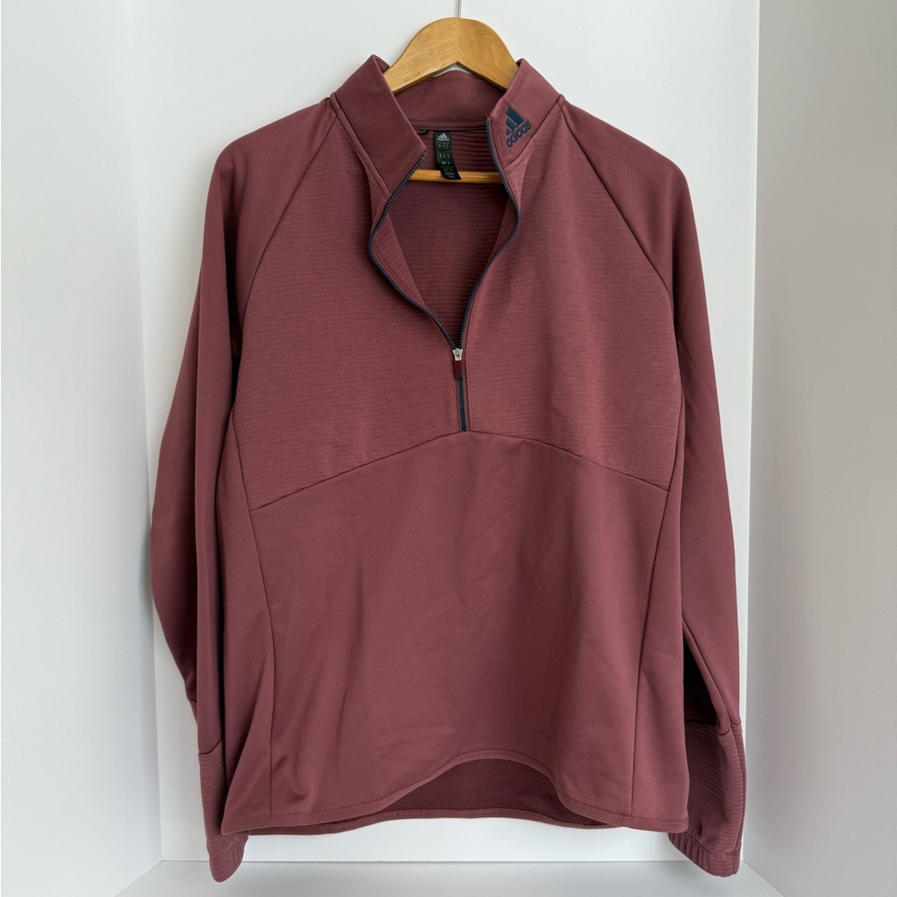 Adidas COLD.RDY Golf Pullover - Men’s Medium - Quiet Crimson